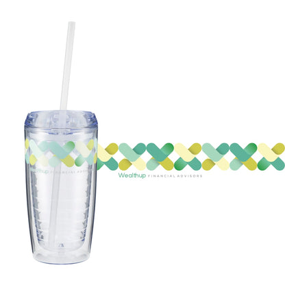 Front View of Clear Vortex Tumbler 16oz