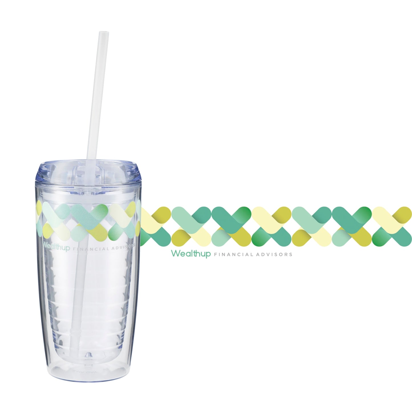 Front View of Clear Vortex Tumbler 16oz