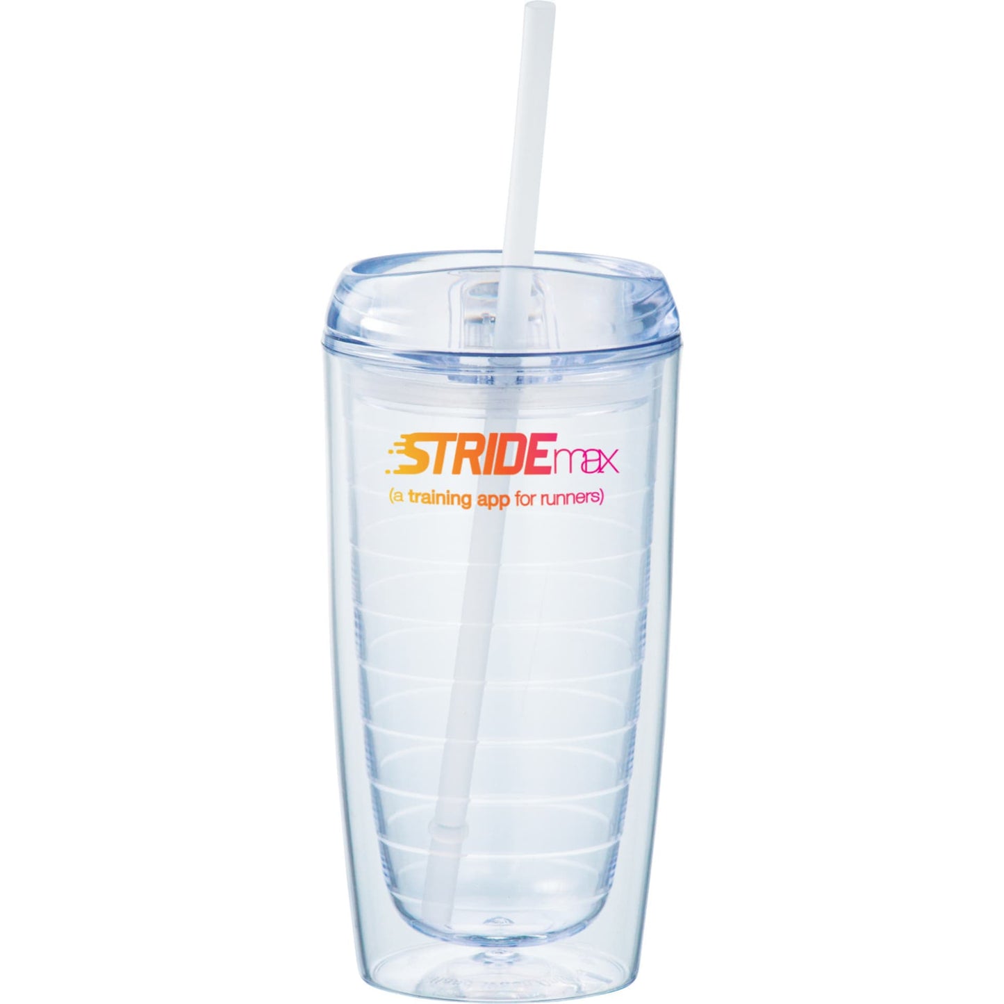 Front View of Clear Vortex Tumbler 16oz