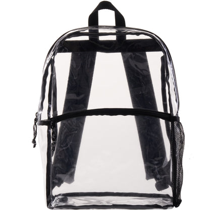 Front View of Clear Vue Clear PVC Backpack plain