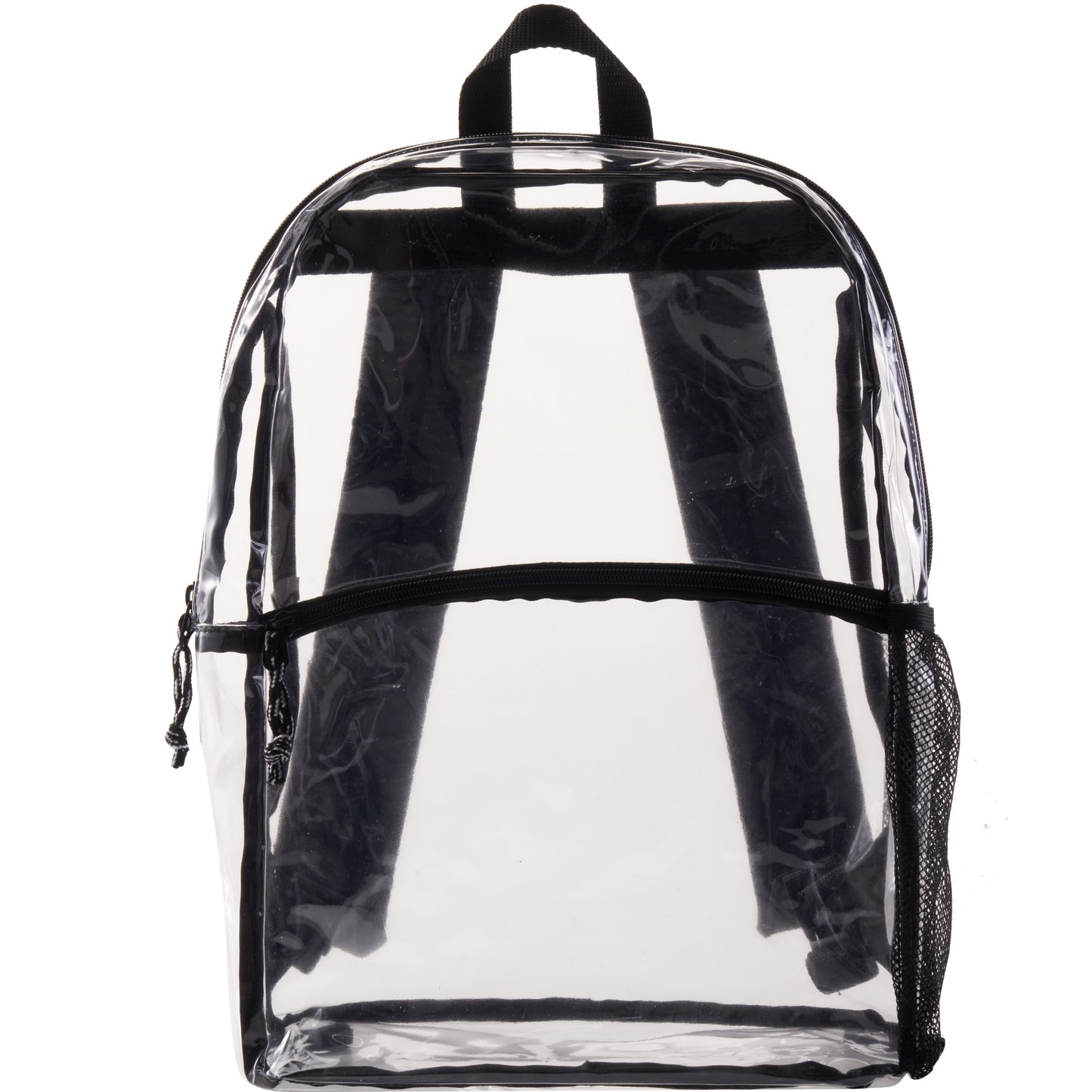 Front View of Clear Vue Clear PVC Backpack plain