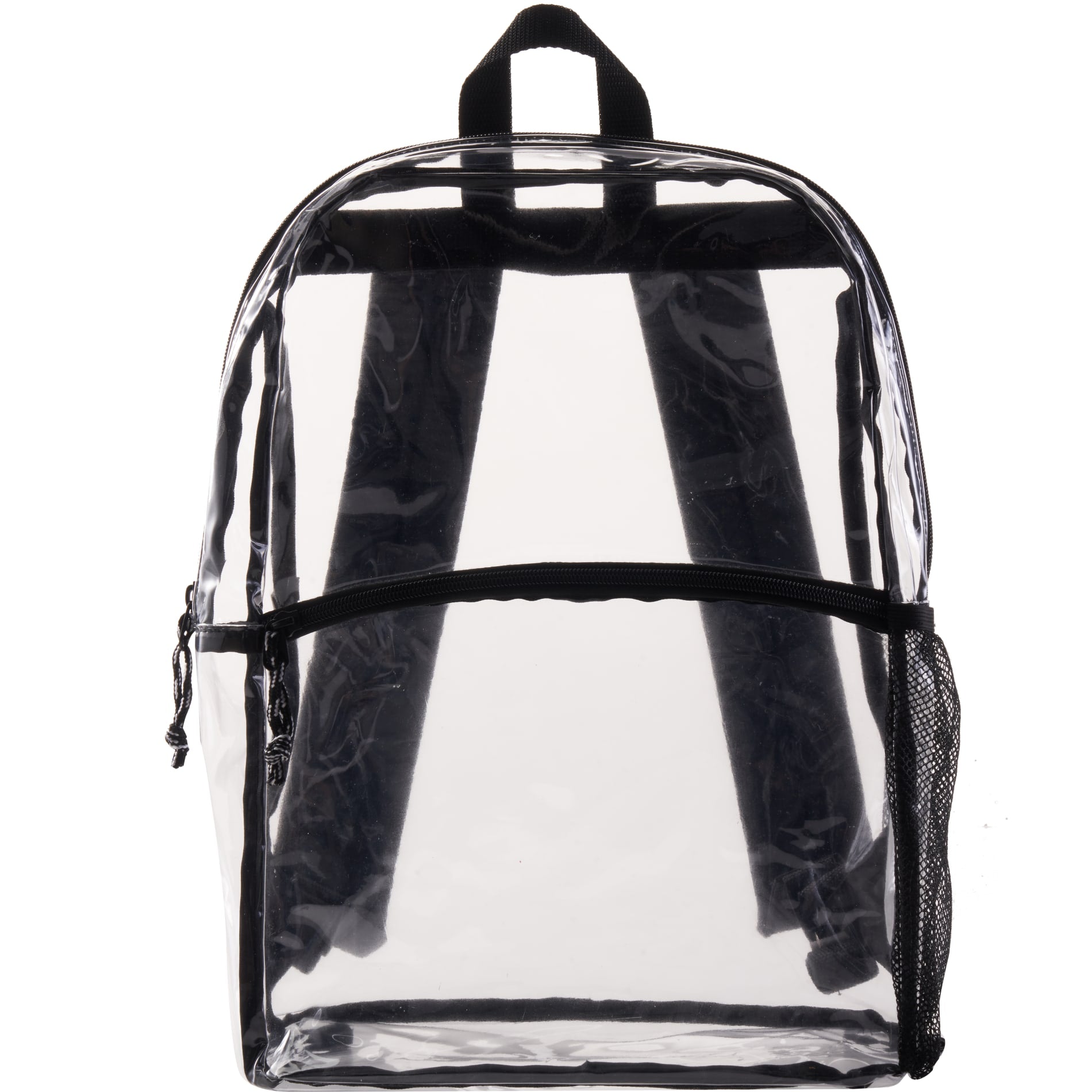 Front View of Clear Vue Clear PVC Backpack plain