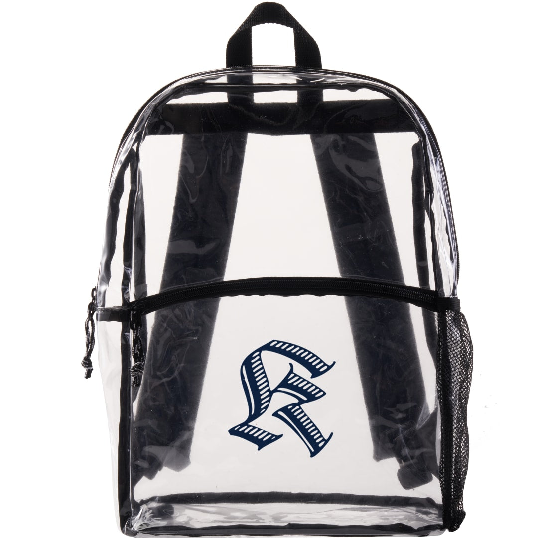 Front View of Clear Vue Clear PVC Backpack