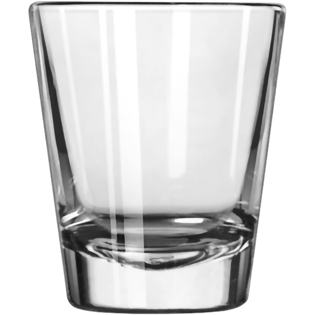 Front View of Clear Whiskey Shot Glass 1.75oz plain