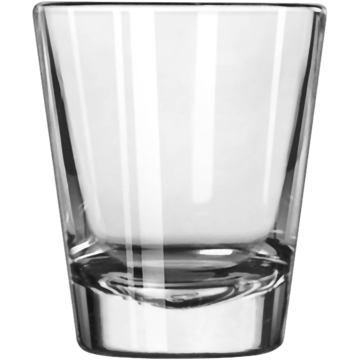 Front View of Clear Whiskey Shot Glass 1.75oz plain