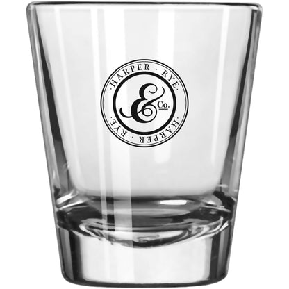 Front View of Clear Whiskey Shot Glass 1.75oz