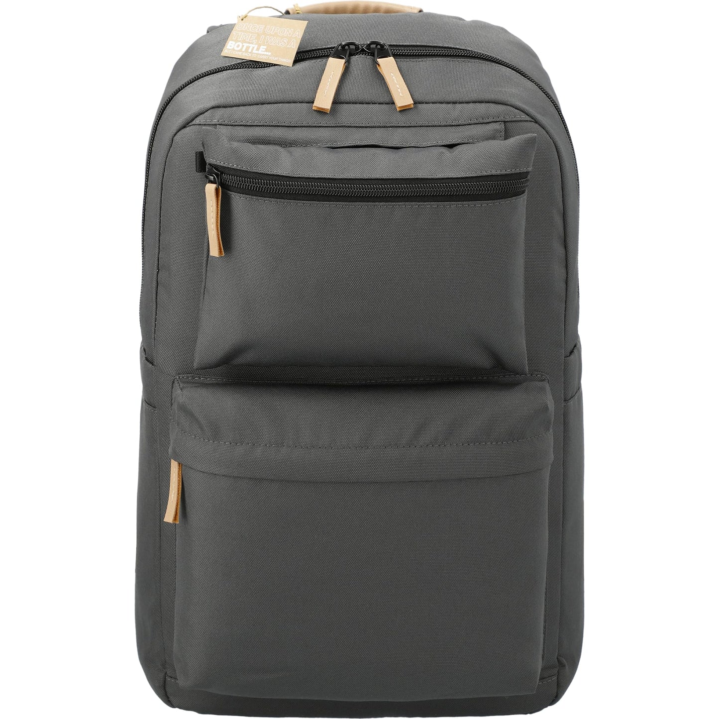 Front View of Gray Aft Recycled 15" Computer Modular Backpack plain