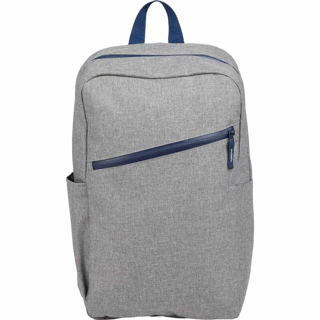 Front View of Gray Angle Recycled 15" Laptop Backpack plain