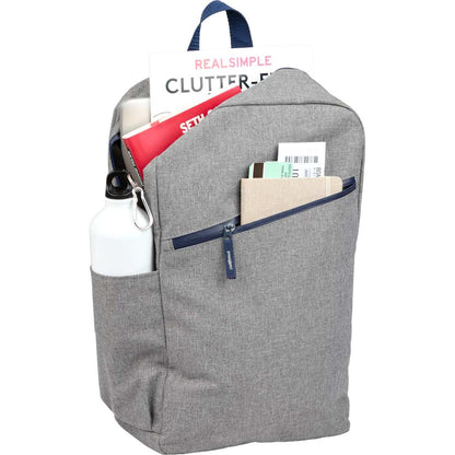 Front View of Gray Angle Recycled 15" Laptop Backpack plain