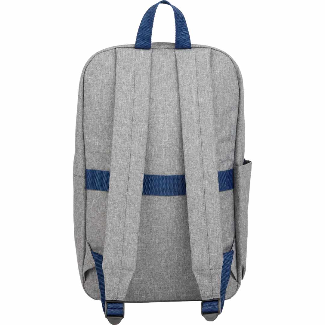 Front View of Gray Angle Recycled 15" Laptop Backpack