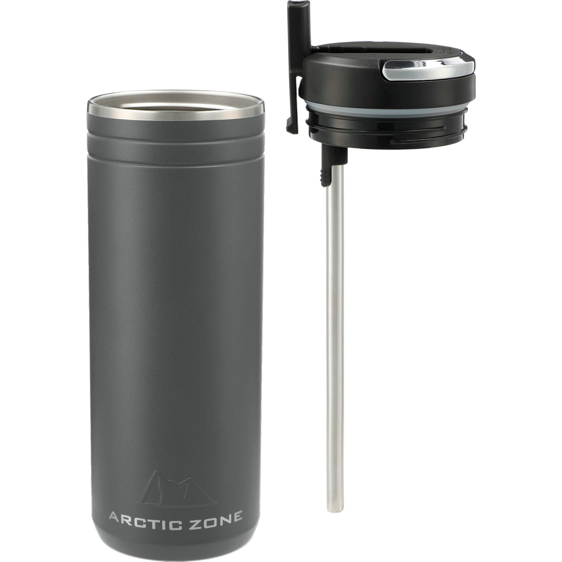 Front View of Gray Arctic Zone® Titan Thermal HP® Tumbler 24oz plain