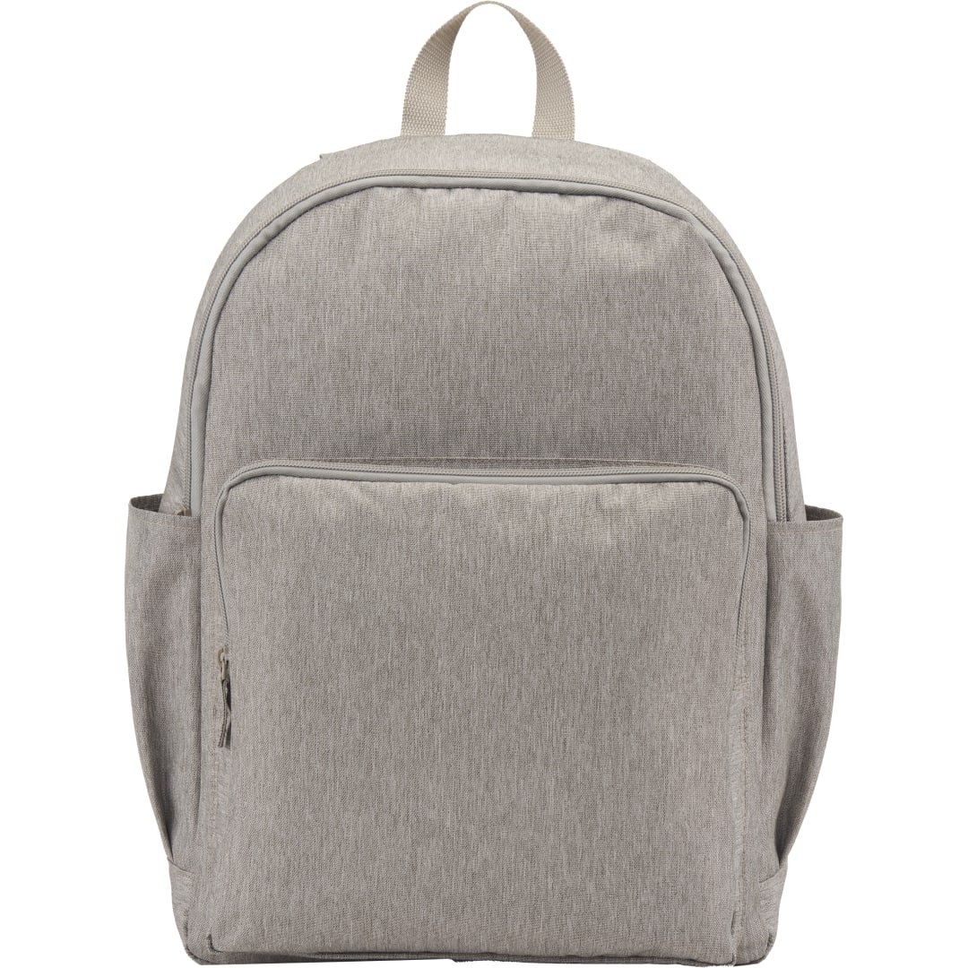 Front View of Gray Baye Recycled 15" Laptop Backpack plain