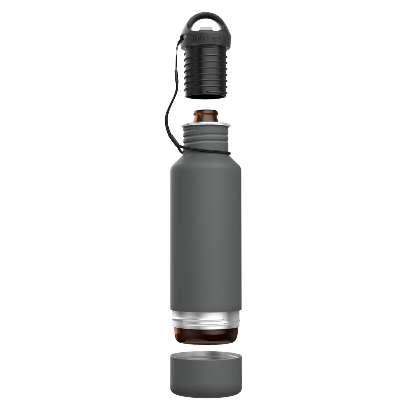 Front View of Gray BottleKeeper Standard 2.0 plain