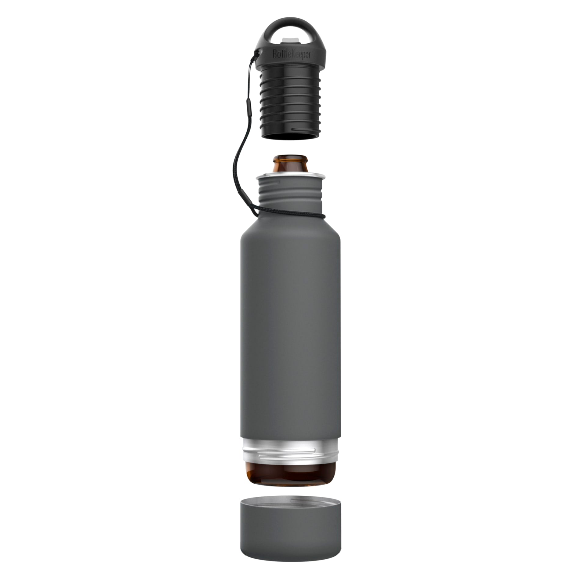 Front View of Gray BottleKeeper Standard 2.0 plain