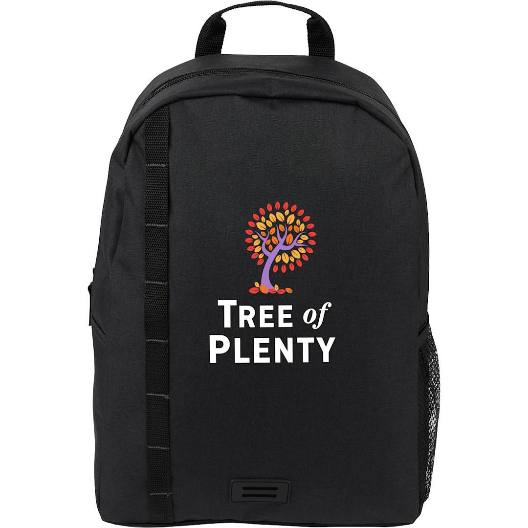 Front View of Gray Brady Recycled 15" Computer Backpack