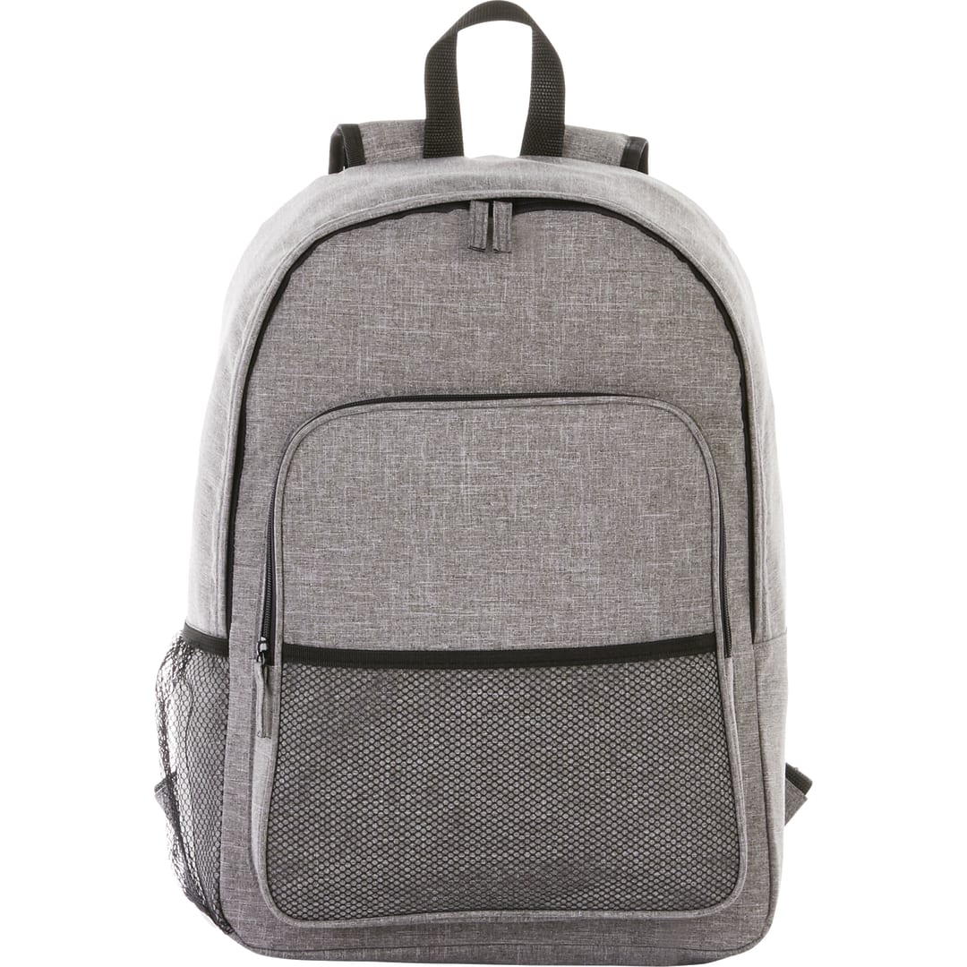 Front View of Gray Brandt 15" Computer Backpack plain