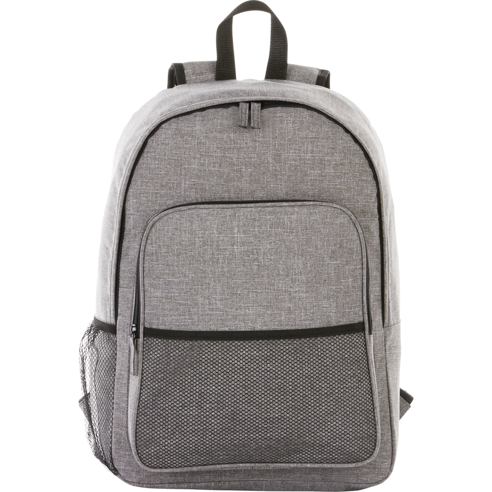 Front View of Gray Brandt 15" Computer Backpack plain