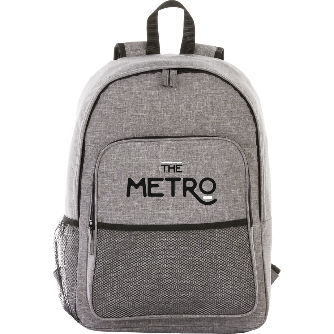 Front View of Gray Brandt 15" Computer Backpack