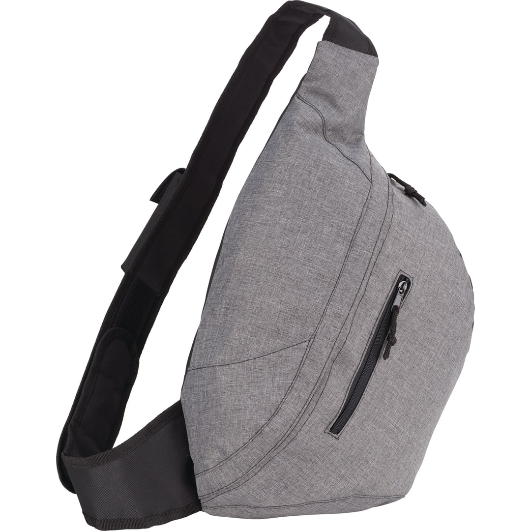 Front View of Gray Brooklyn Deluxe Sling Backpack plain