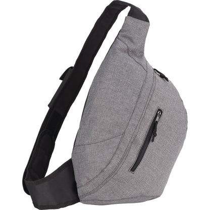 Front View of Gray Brooklyn Deluxe Sling Backpack plain