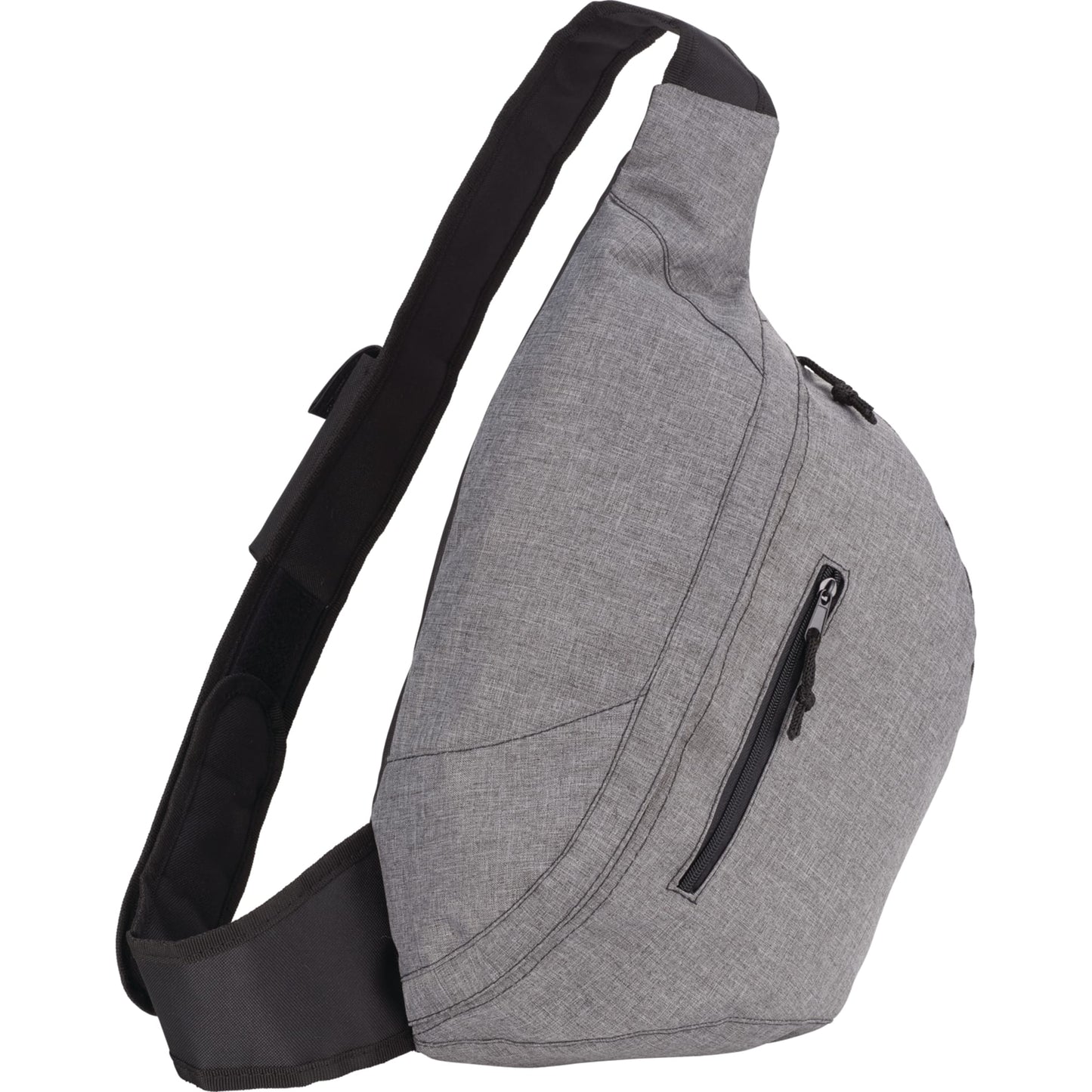 Front View of Gray Brooklyn Deluxe Sling Backpack plain