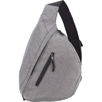 Front View of Gray Brooklyn Deluxe Sling Backpack plain