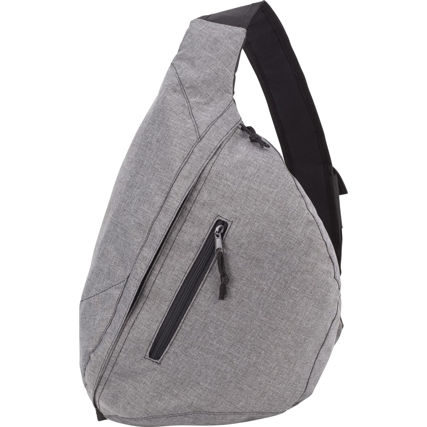 Front View of Gray Brooklyn Deluxe Sling Backpack plain
