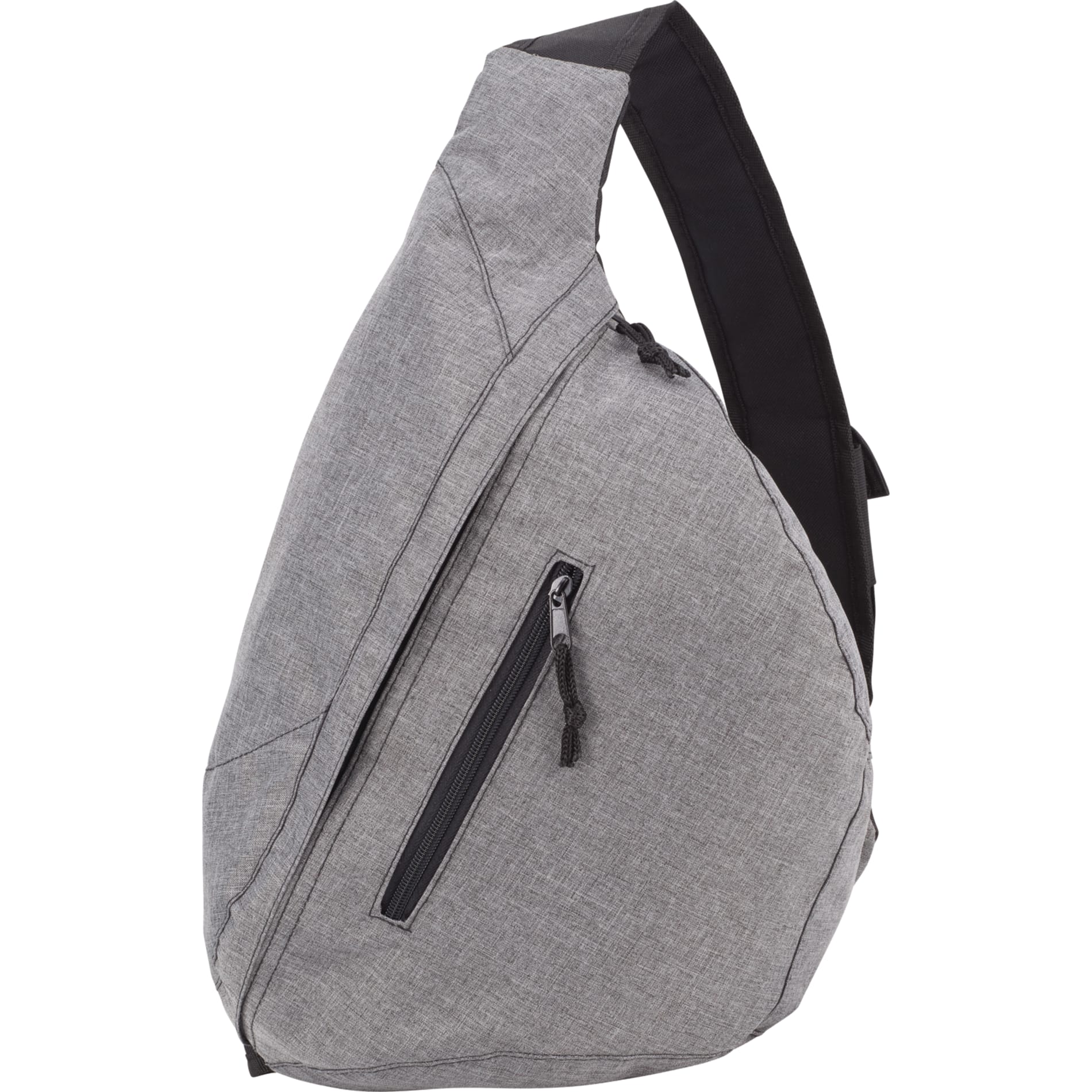 Front View of Gray Brooklyn Deluxe Sling Backpack plain