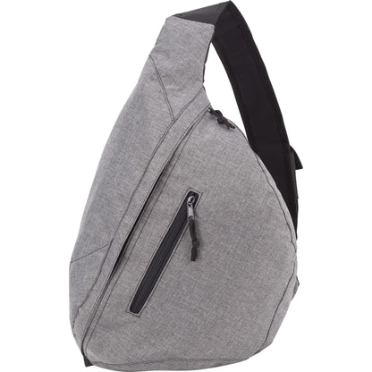 Front View of Gray Brooklyn Deluxe Sling Backpack plain