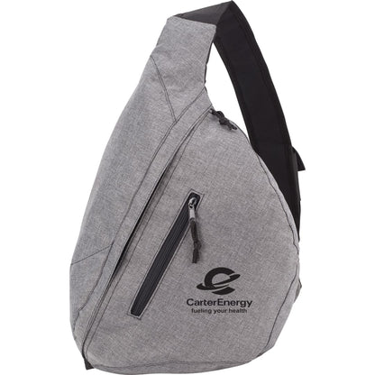 Front View of Gray Brooklyn Deluxe Sling Backpack