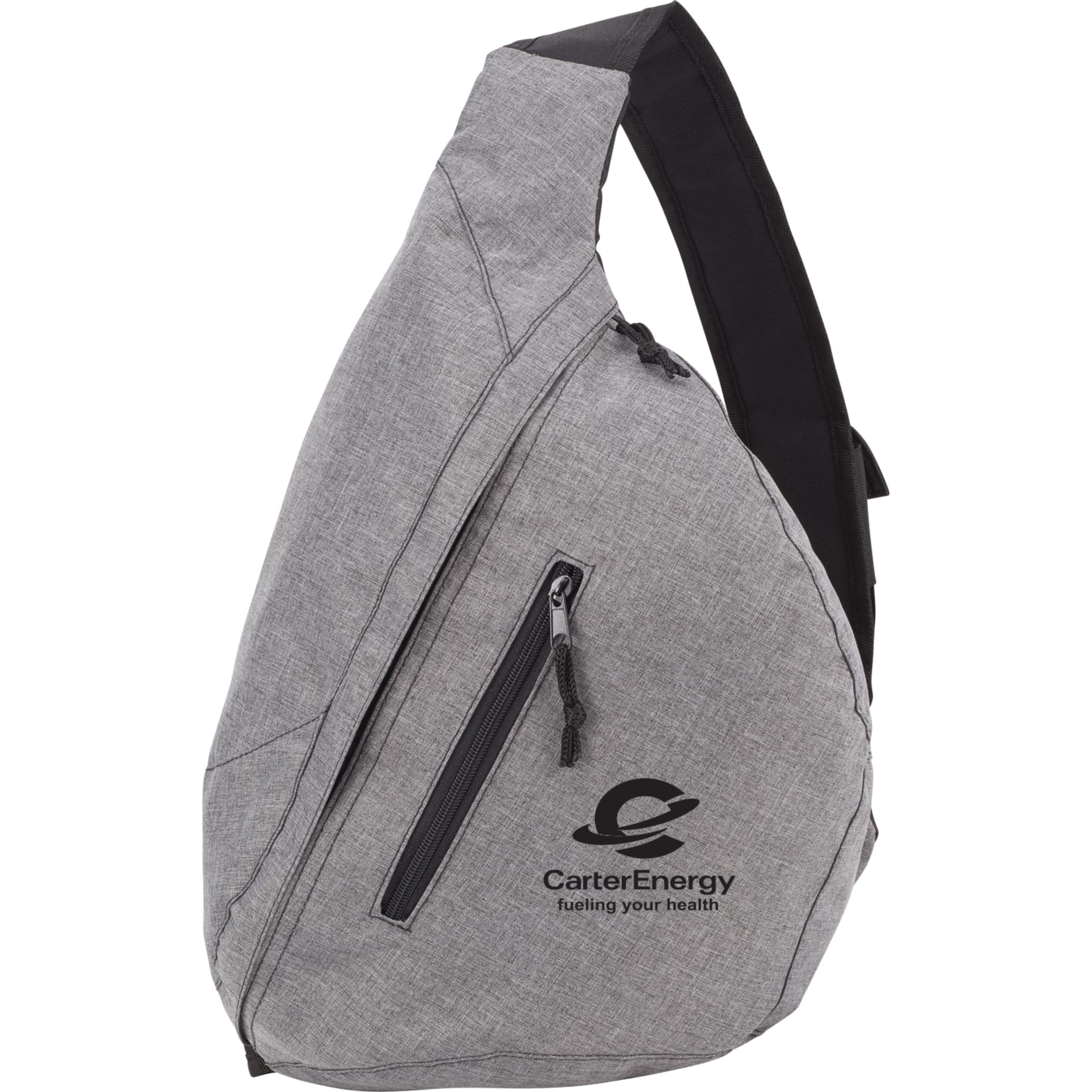 Front View of Gray Brooklyn Deluxe Sling Backpack