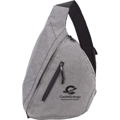 Front View of Gray Brooklyn Deluxe Sling Backpack
