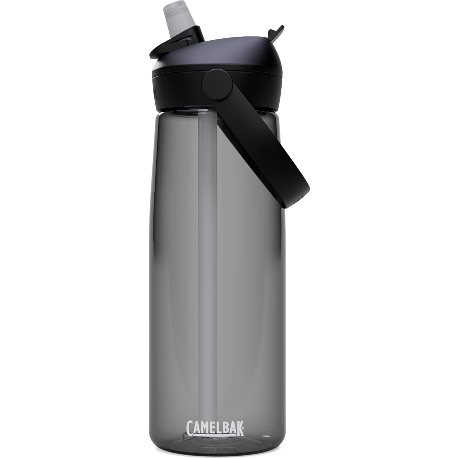 Front View of Gray CamelBak Thrive Flip Straw 25oz Bottle Tritan Rene plain