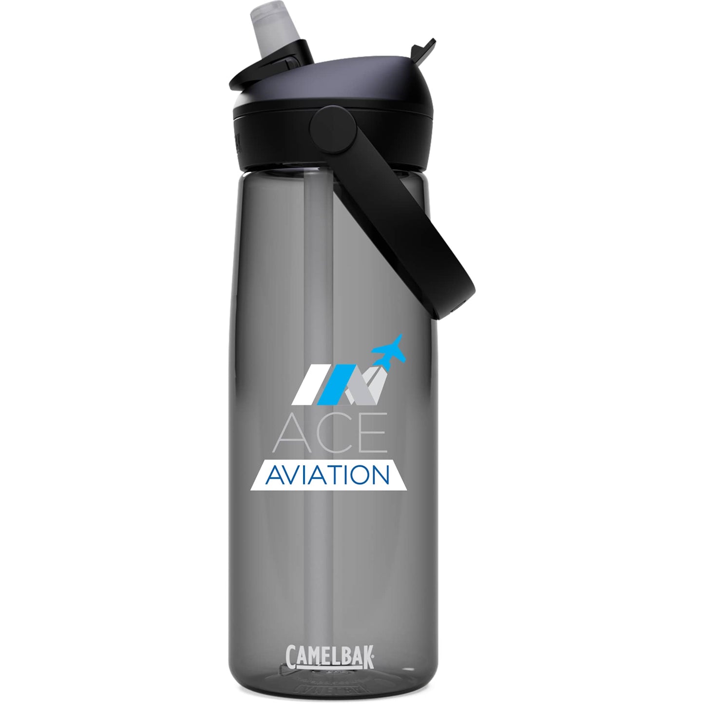 Front View of Gray CamelBak Thrive Flip Straw 25oz Bottle Tritan Rene
