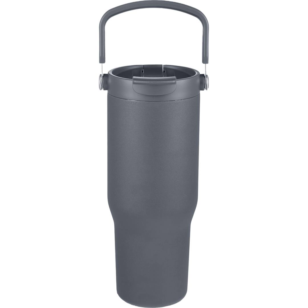 Front View of Gray Carnival Recycled Sip Or Swig Tumbler 30oz plain