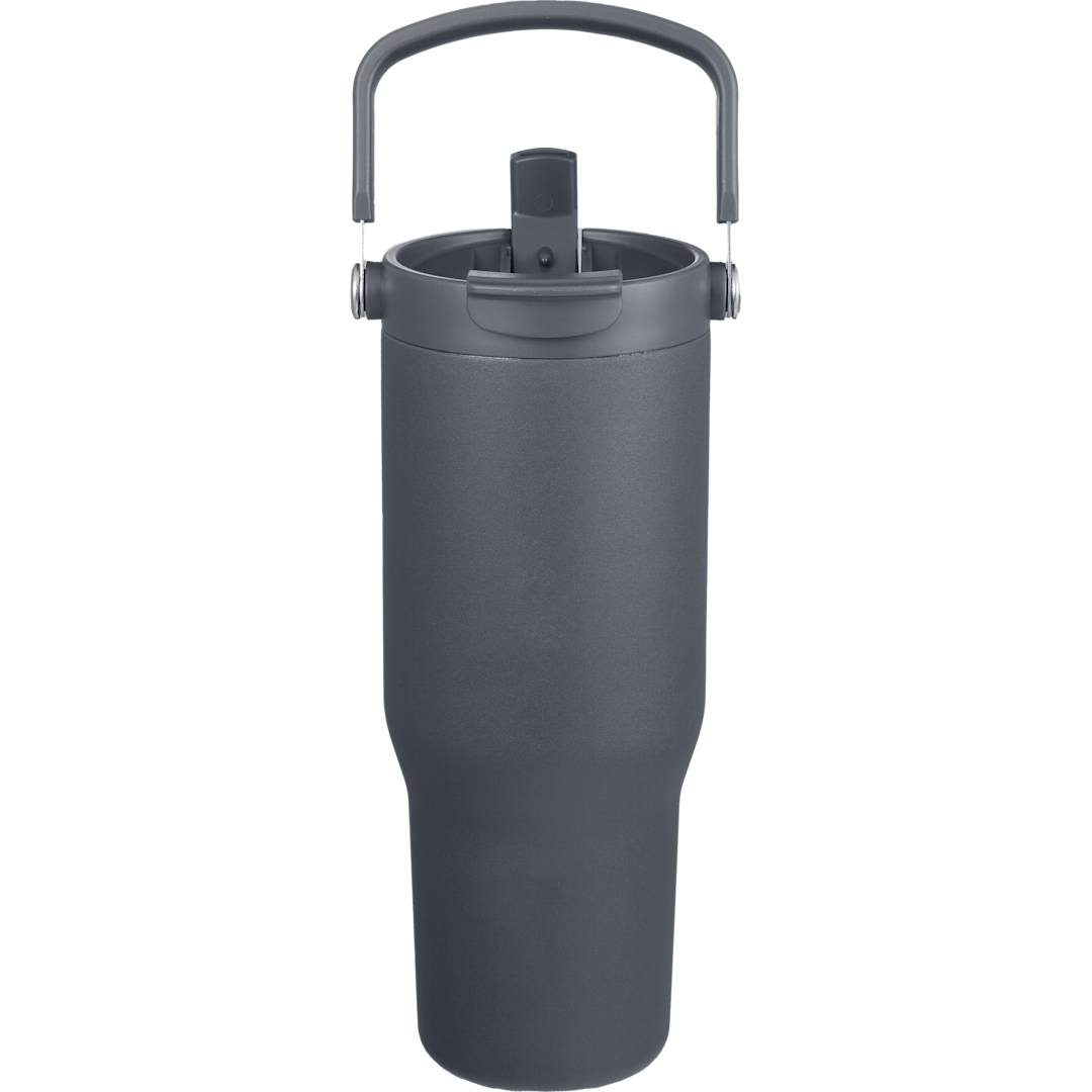 Front View of Gray Carnival Recycled Sip Or Swig Tumbler 30oz plain