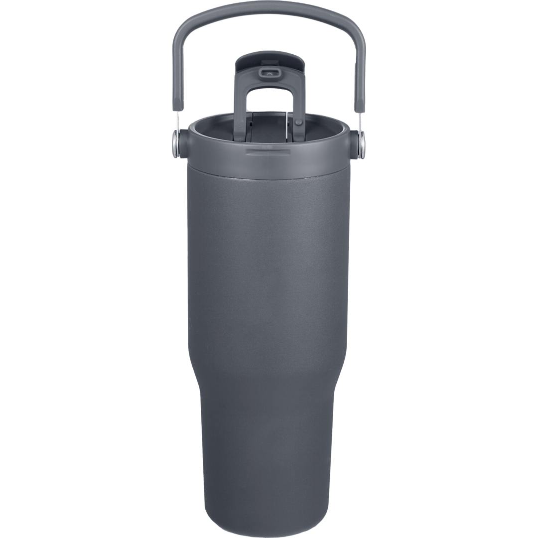 Front View of Gray Carnival Recycled Sip Or Swig Tumbler 30oz plain