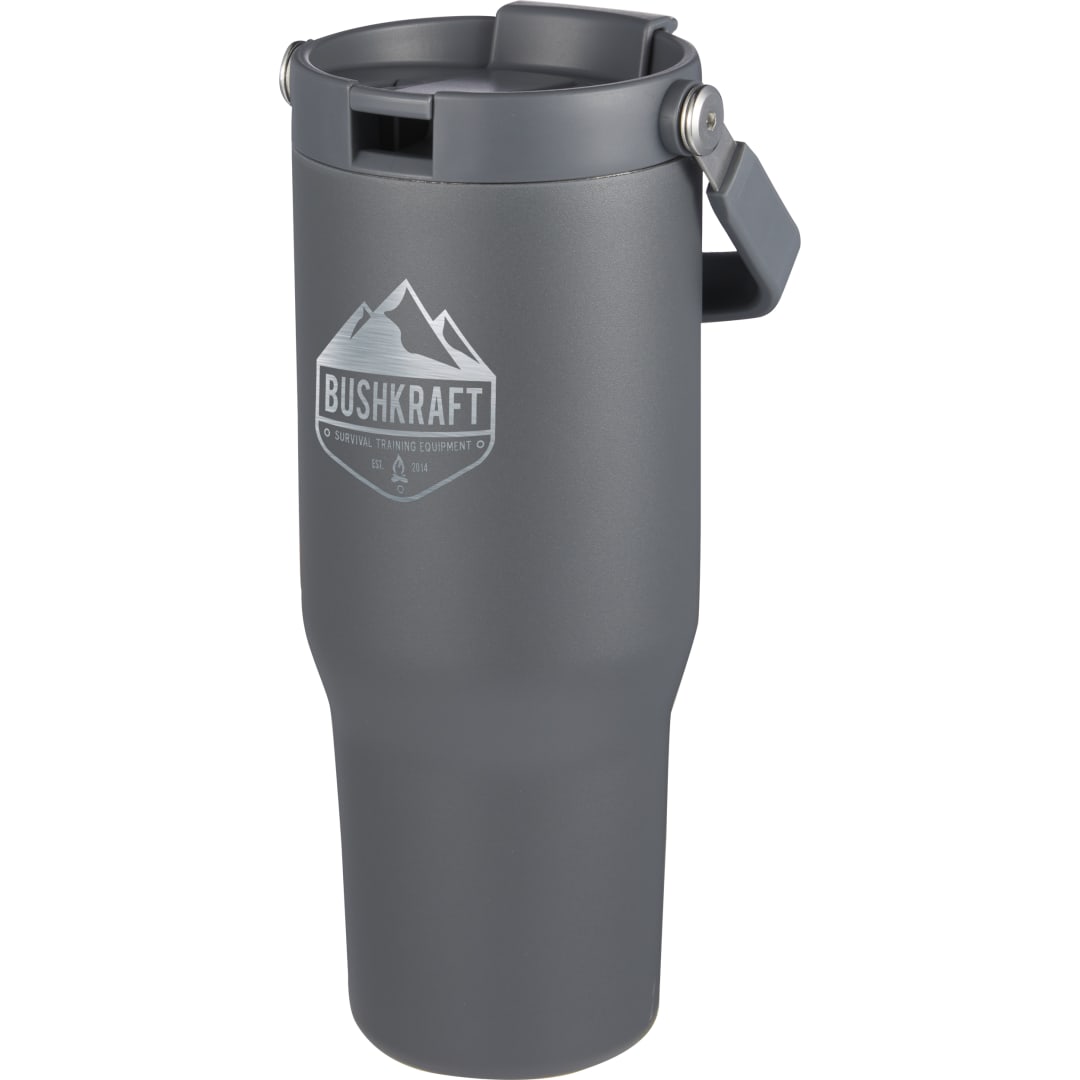 Front View of Gray Carnival Recycled Sip Or Swig Tumbler 30oz