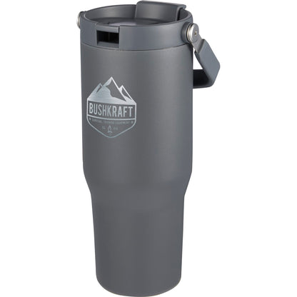 Front View of Gray Carnival Recycled Sip Or Swig Tumbler 30oz