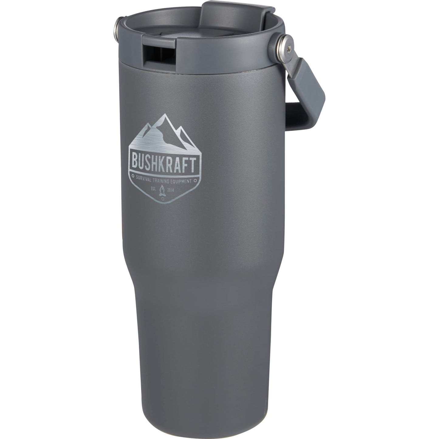 Front View of Gray Carnival Recycled Sip Or Swig Tumbler 30oz
