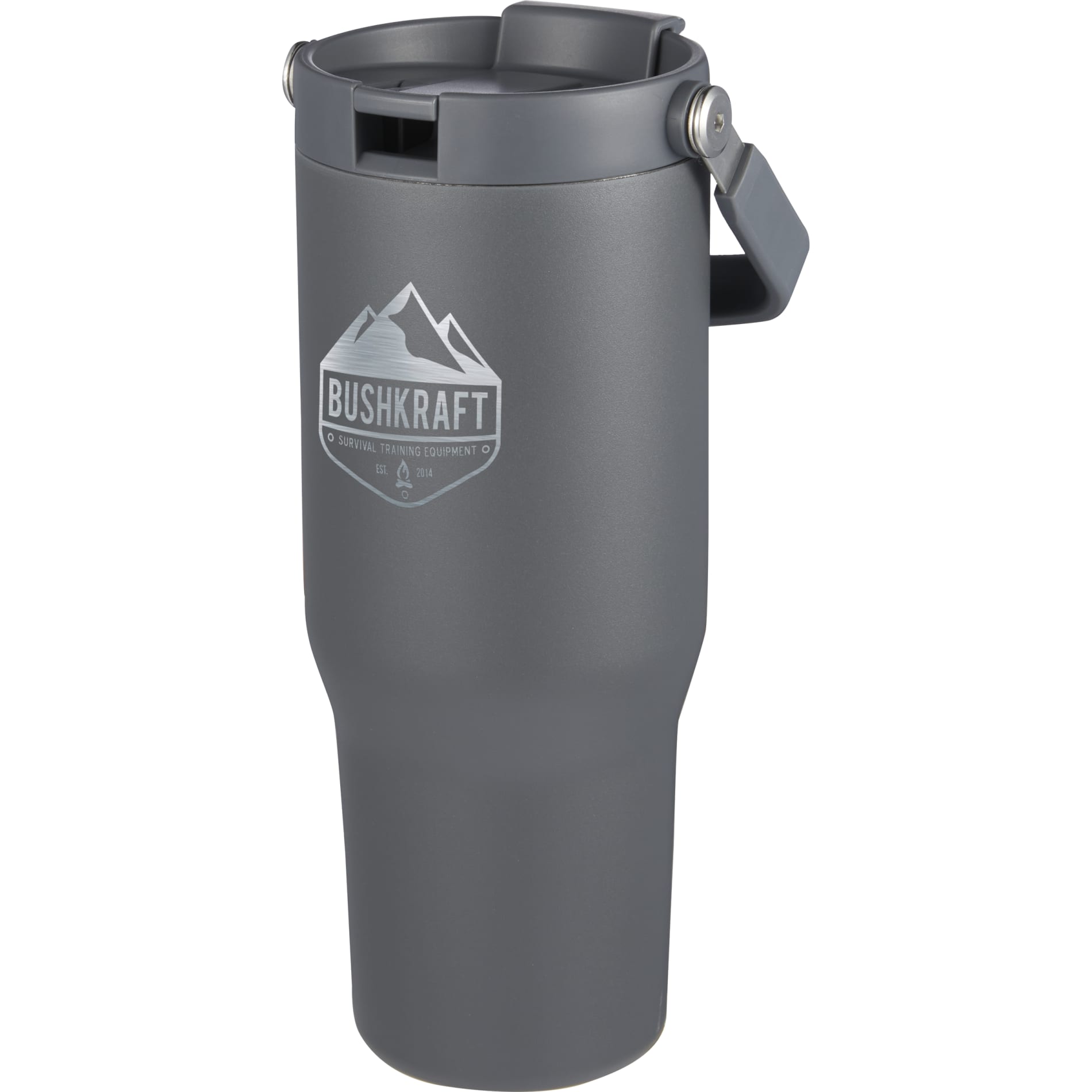 Front View of Gray Carnival Recycled Sip Or Swig Tumbler 30oz