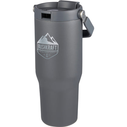 Front View of Gray Carnival Recycled Sip Or Swig Tumbler 30oz