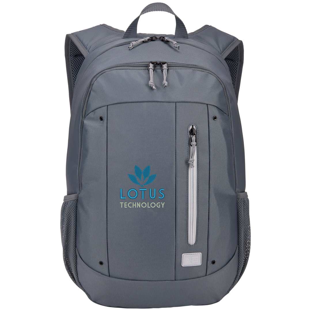 Front View of Gray Case Logic Jaunt Recycled 15" Computer Backpack