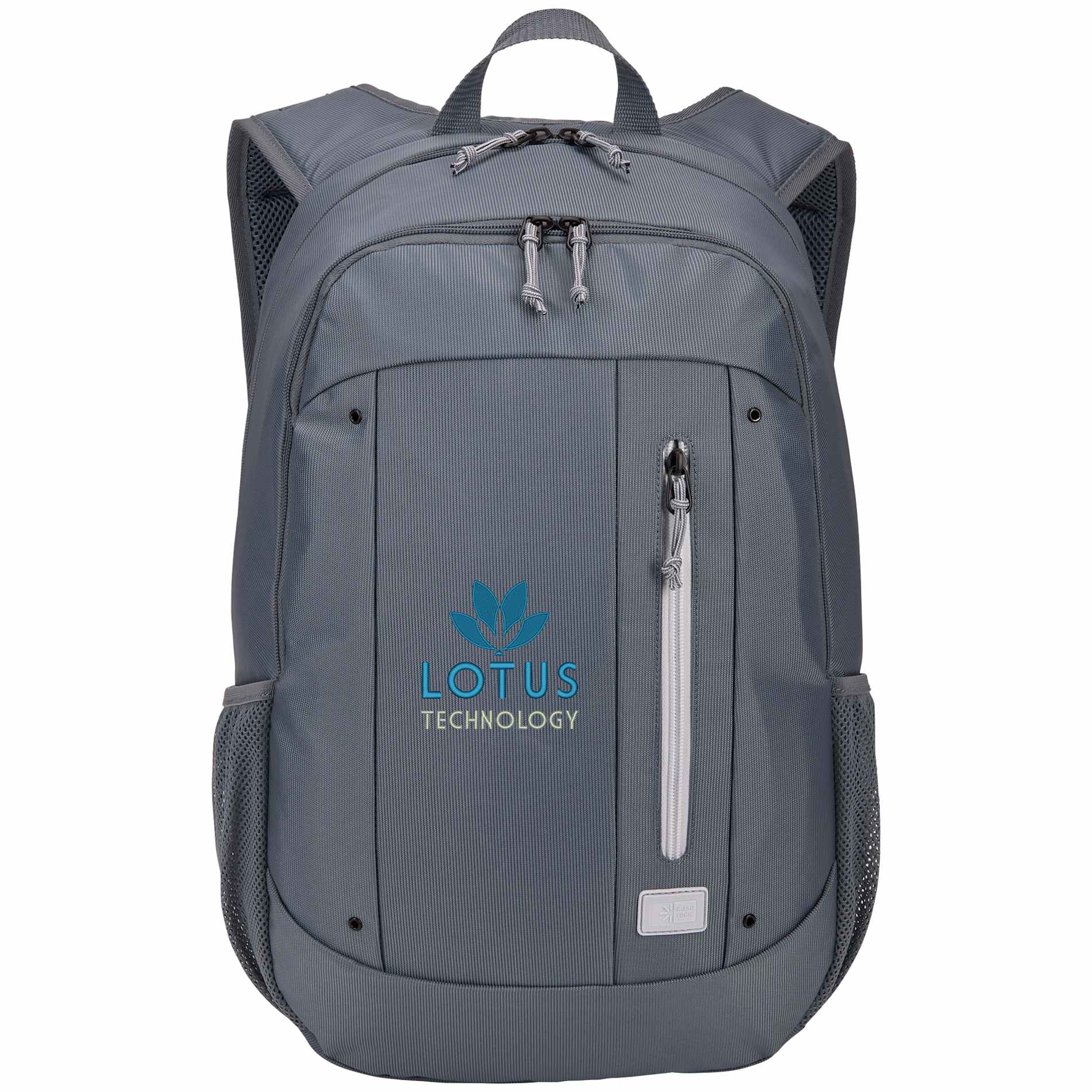 Front View of Gray Case Logic Jaunt Recycled 15" Computer Backpack