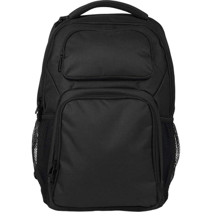 Front View of Gray Commander Recycled 16" Computer Backpack plain