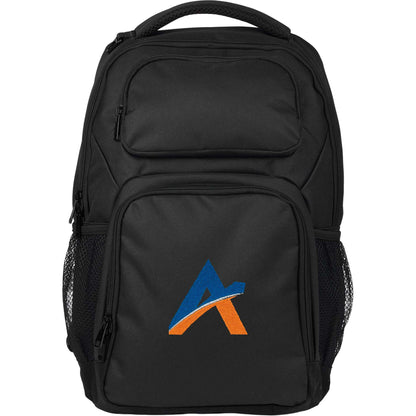 Front View of Gray Commander Recycled 16" Computer Backpack
