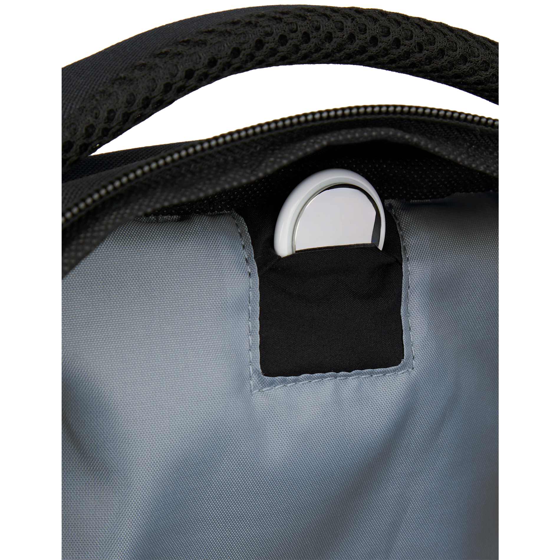 Front View of Gray Commander Recycled 16" Computer Backpack