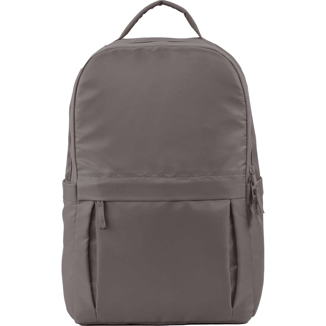 Front View of Gray Daybreak Recycled 15" Laptop Backpack plain