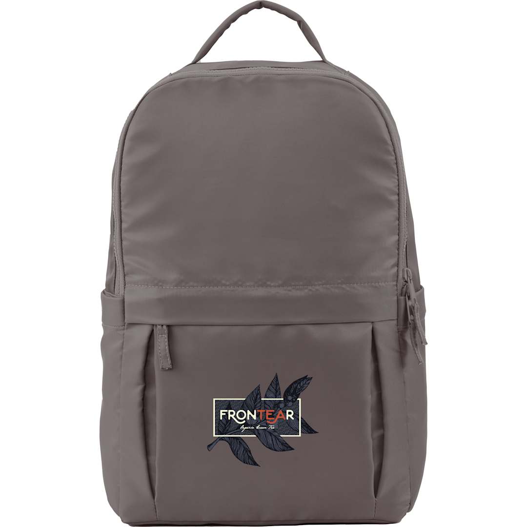 Front View of Gray Daybreak Recycled 15" Laptop Backpack