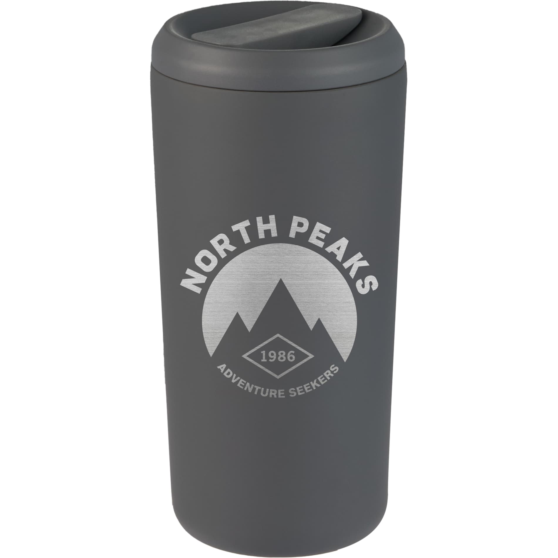 Front View of Gray Drake Eco-Friendly Vacuum Insulated  Tumbler 16oz